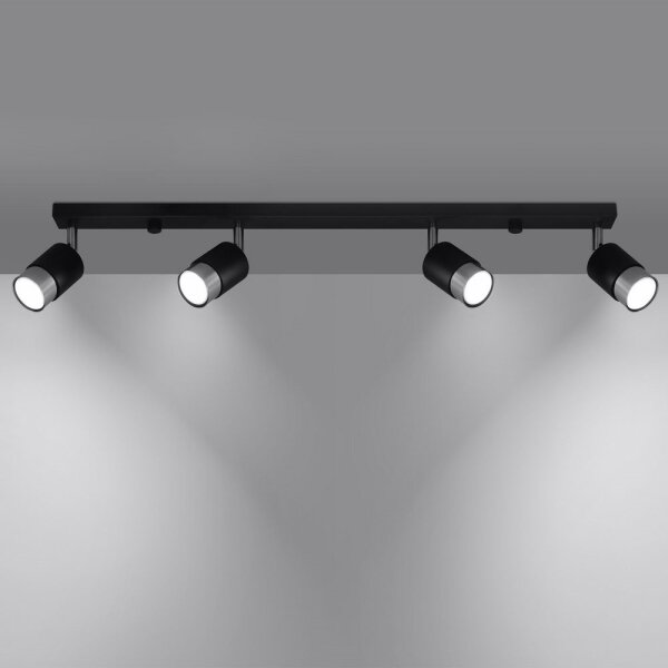 Sollux SL.1067 - Faretto NERO 4xGU10/40W/230V nero/cromo lucido