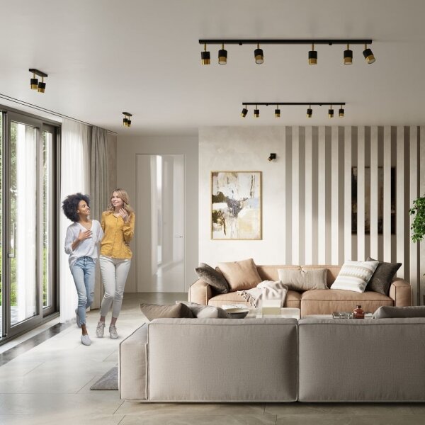 Sollux SL.1072 - Faretto NERO 4xGU10/40W/230V nero/oro