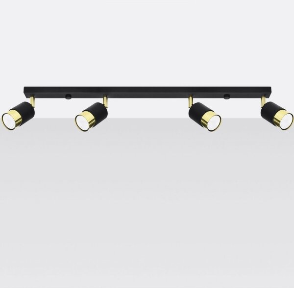 Sollux SL.1072 - Faretto NERO 4xGU10/40W/230V nero/oro