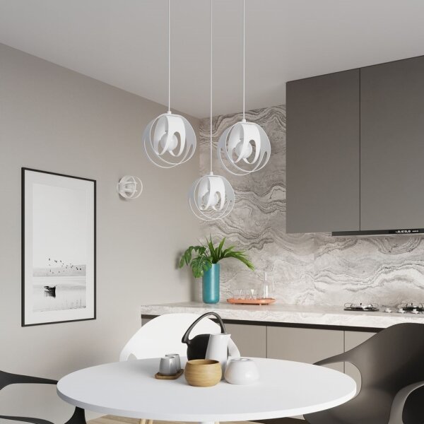 Sollux SL.1085 - Lampadario su corda TULOS 3xE27/60W/230V bianco
