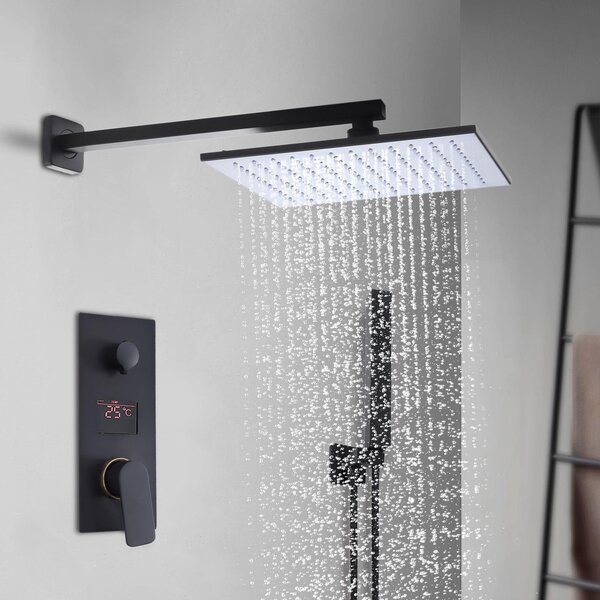 Rubinetto a parete moderno - Rubinetto per bagno - Rubinetto per doccia - Miscelatore - Doccetta a mano - Montaggio a parete