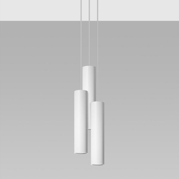 Sollux SL.1078 - Lampadario a sospensione con filo LAGOS 3xGU10/10W/230V bianco