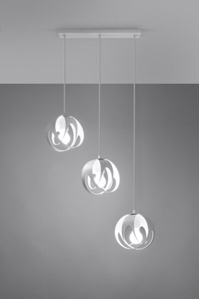 Sollux SL.1085 - Lampadario su corda TULOS 3xE27/60W/230V bianco
