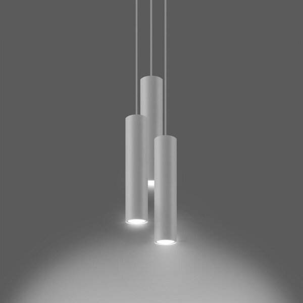 Sollux SL.1078 - Lampadario a sospensione con filo LAGOS 3xGU10/10W/230V bianco