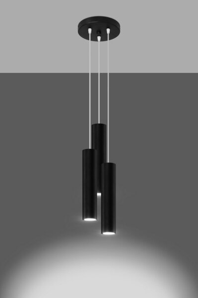 Sollux SL.1079 - Lampadario a sospensione con filo LAGOS 3xGU10/10W/230V nero