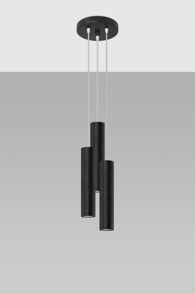 Sollux SL.1079 - Lampadario a sospensione con filo LAGOS 3xGU10/10W/230V nero