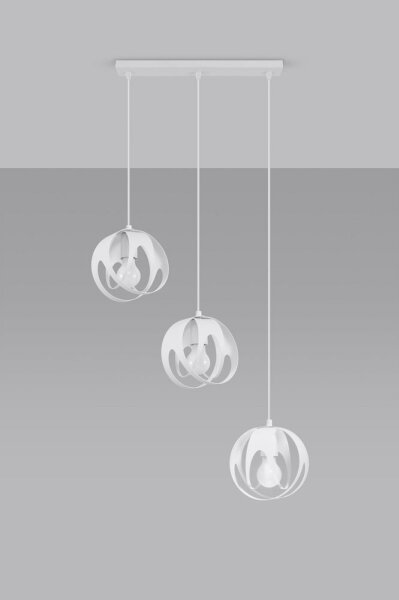 Sollux SL.1085 - Lampadario su corda TULOS 3xE27/60W/230V bianco