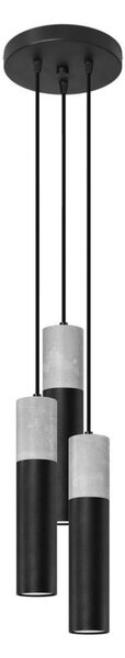 Sollux SL.1081 - Lampadario su corda BORGIO 3xGU10/40W/230V cemento/metallo nero