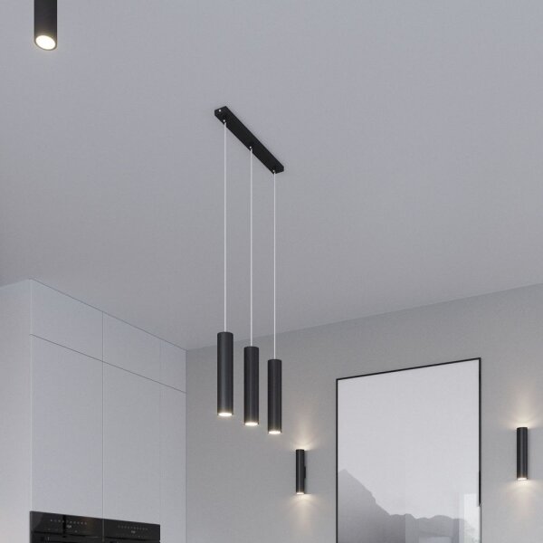Sollux SL.1079 - Lampadario a sospensione con filo LAGOS 3xGU10/10W/230V nero