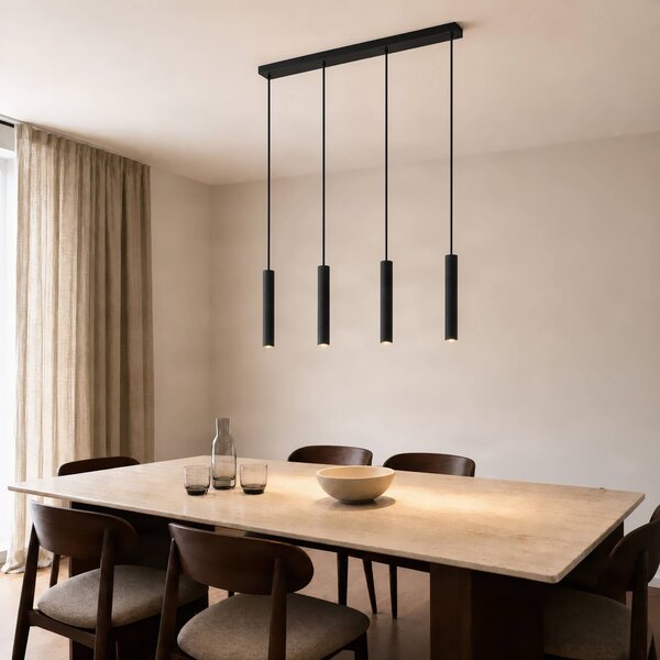 Lampada a sospensione Kardis Lindby, dimmerabile, Nero, Soggiorno / Sala da pranzo, Metallo, Moderno, Lampada a sospensione