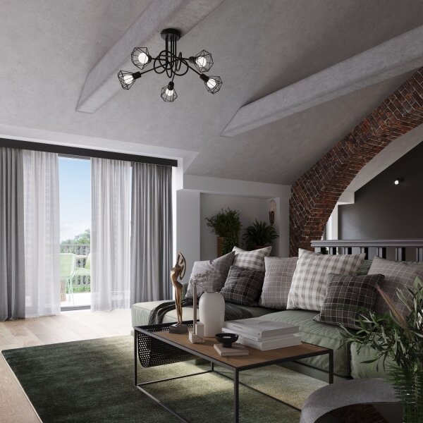 Sollux SL.1110 - Lampadario a stelo ARTEMIS 5xE14/40W/230V nero
