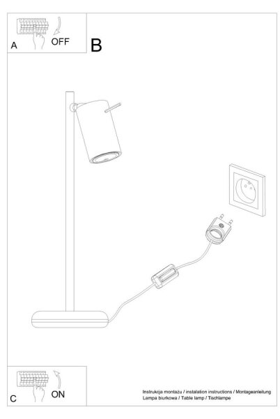 Sollux SL.1091 - Lampada da tavolo RING 1xGU10/40W/230V nera