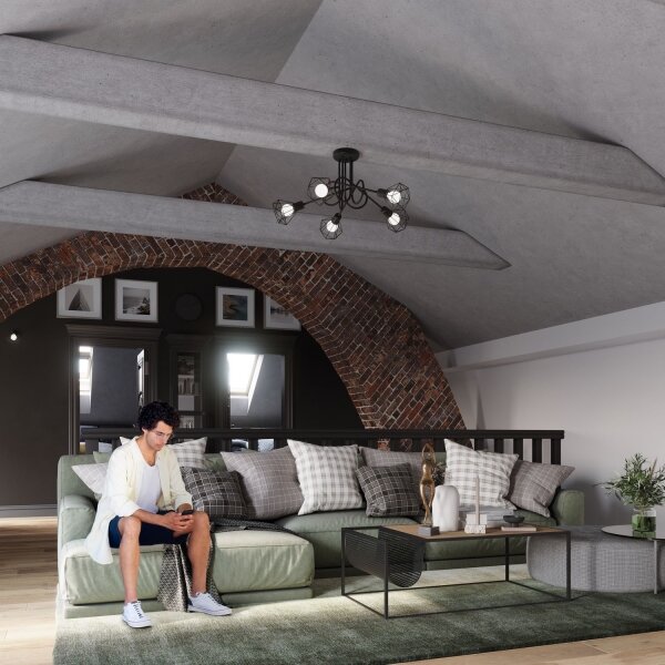 Sollux SL.1110 - Lampadario a stelo ARTEMIS 5xE14/40W/230V nero
