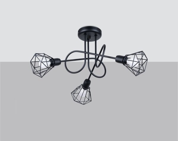 Sollux SL.1109 - Lampadario a stelo ARTEMIS 3xE14/40W/230V nero