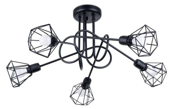 Sollux SL.1110 - Lampadario a stelo ARTEMIS 5xE14/40W/230V nero
