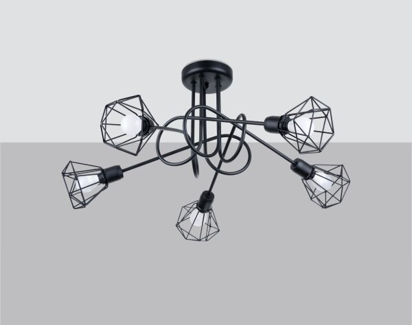 Sollux SL.1110 - Lampadario a stelo ARTEMIS 5xE14/40W/230V nero