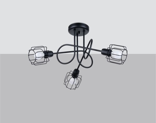 Sollux SL.1118 - Lampadario a stelo BELUCI 3xE14/40W/230V nero