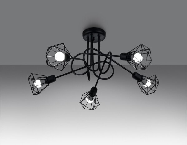 Sollux SL.1110 - Lampadario a stelo ARTEMIS 5xE14/40W/230V nero