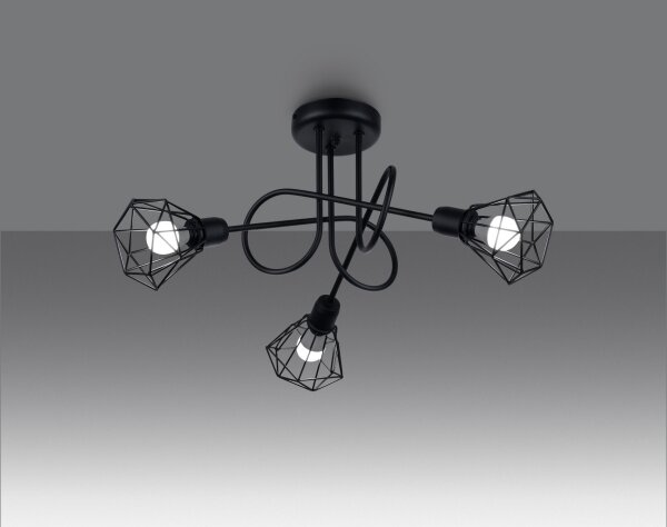 Sollux SL.1109 - Lampadario a stelo ARTEMIS 3xE14/40W/230V nero