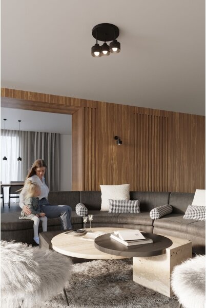 Sollux SL.1132 - Lampadario a cavo SAVAR 1xE27/60W/230V nero