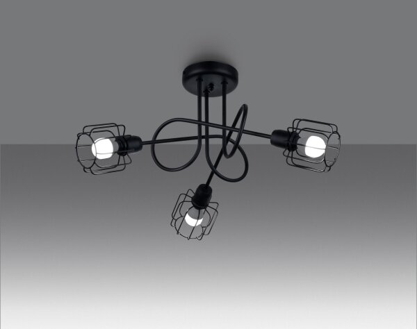 Sollux SL.1118 - Lampadario a stelo BELUCI 3xE14/40W/230V nero