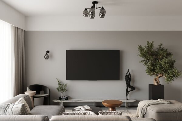 Sollux SL.1145 - Lampadario a stelo FILLAN 5xE27/60W/230V nero
