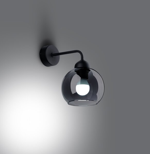 Sollux SL.1139 - Lampada da parete ALINO 1xE27/60W/230V nera