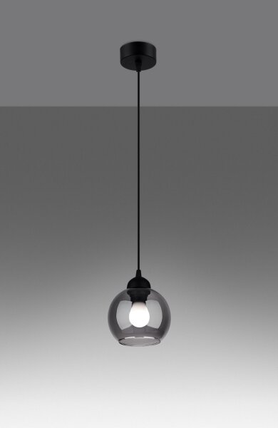 Sollux SL.1141 - Lampadario a cavo ALINO 1xE27/60W/230V nero