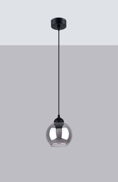 Sollux SL.1141 - Lampadario a cavo ALINO 1xE27/60W/230V nero