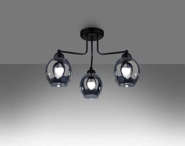 Sollux SL.1144 - Lampadario a stelo FILLAN 3xE27/60W/230V nero