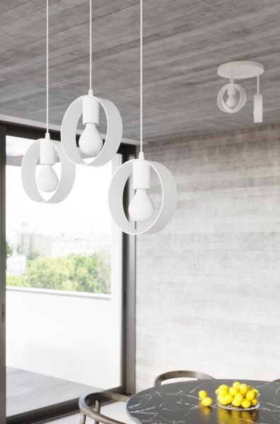 Sollux SL.1137 - Lampadario a cavo TITRAN 1xE27/60W/230V bianco