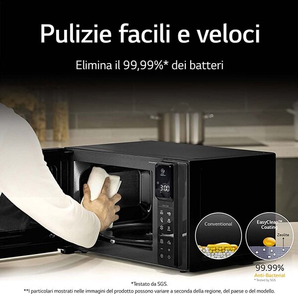 Lg Forno Microonde Combinato con Grill Capacit 25 Litri Potenza 1000 Watt Inverter colore Nero - MH6535GDS