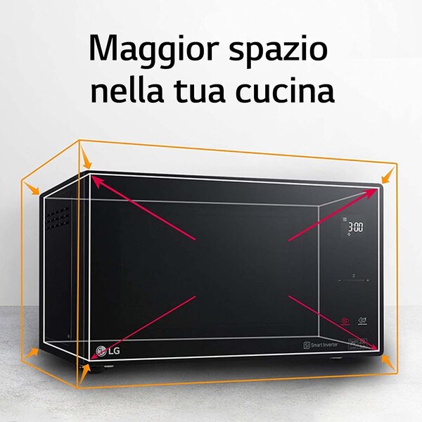 Lg Forno Microonde Combinato con Grill Capacit 25 Litri Potenza 1000 Watt Inverter colore Nero - MH6535GDS