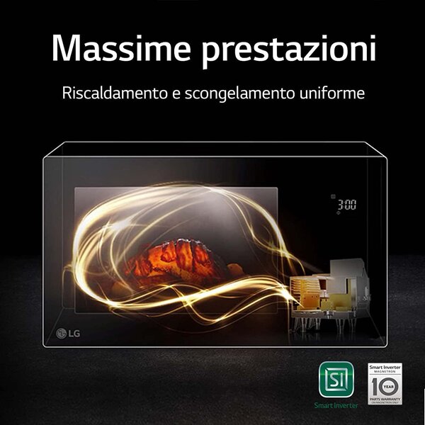 Lg Forno Microonde Combinato con Grill Capacit 25 Litri Potenza 1000 Watt Inverter colore Nero - MH6535GDS
