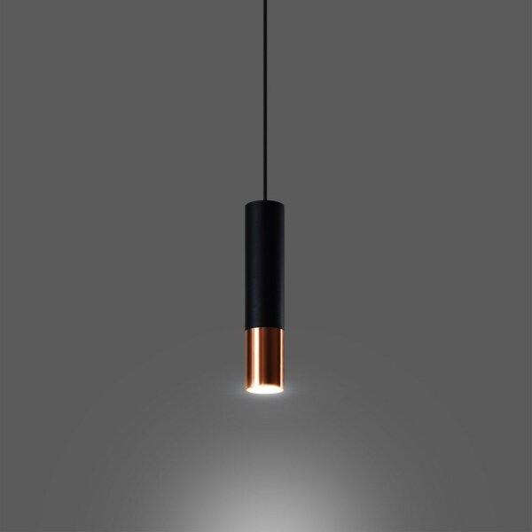Sollux SL.0946 - Lampadario a sospensione con filo LOOPEZ 1xGU10/10W/230V nero/rame
