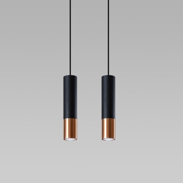 Sollux SL.0947 - Lampadario a sospensione con filo LOOPEZ 2xGU10/10W/230V nero/rame