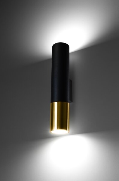 Sollux SL.0950 - Applique LOOPEZ 2xGU10/10W/230V nero/oro