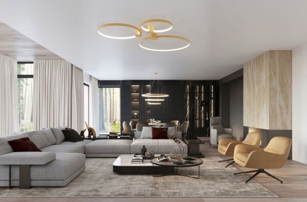 Thoro TH.268 - Lampadario LED RIO LED/80W/230V CRI95 4000K oro