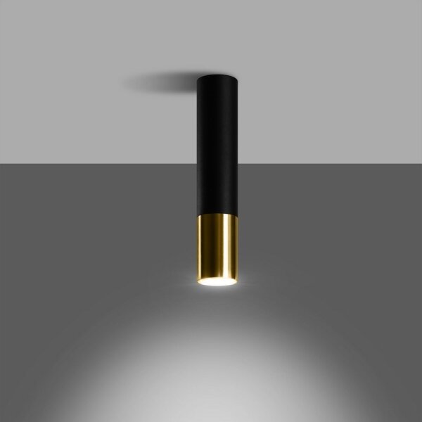 Sollux SL.0951 - Faretto LOOPEZ 1xGU10/10W/230V nero/oro
