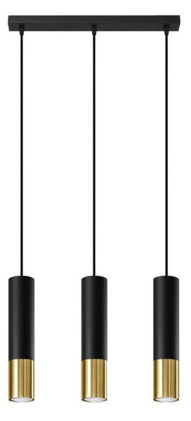 Sollux SL.0954 - Lampadario a sospensione con filo LOOPEZ 3xGU10/10W/230V nero/oro
