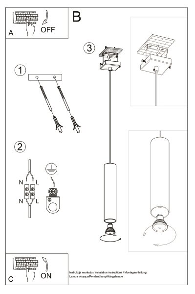 Sollux SL.1204 - Lampadario a sospensione con filo LAGOS 1xGU10/10W/230V cromo