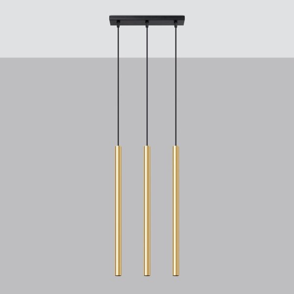 Sollux SL.1196 - Lampadario a sospensione con filo PASTELO 3xG9/8W/230V oro