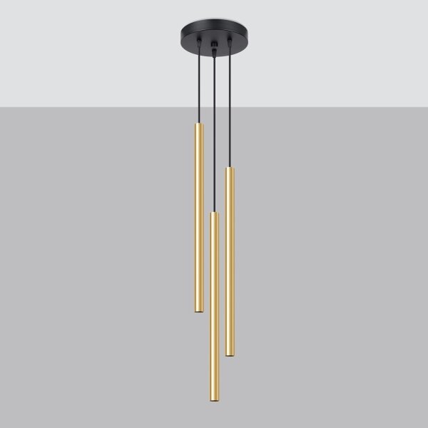 Sollux SL.1197 - Lampadario a sospensione con filo PASTELO 3xG9/8W/230V oro