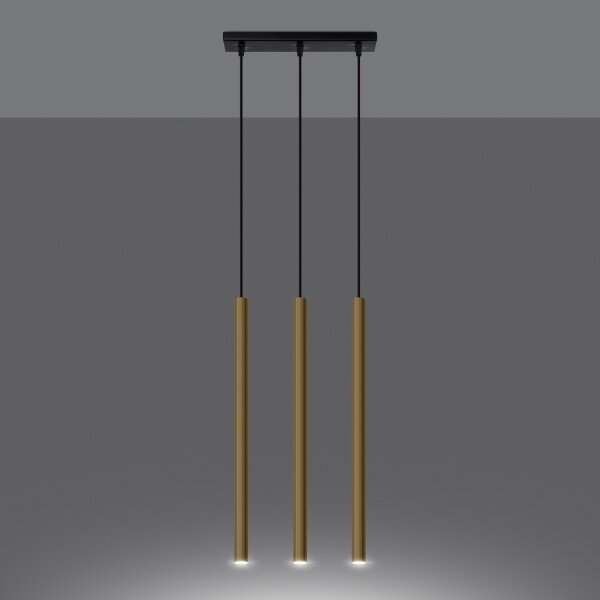 Sollux SL.1196 - Lampadario a sospensione con filo PASTELO 3xG9/8W/230V oro