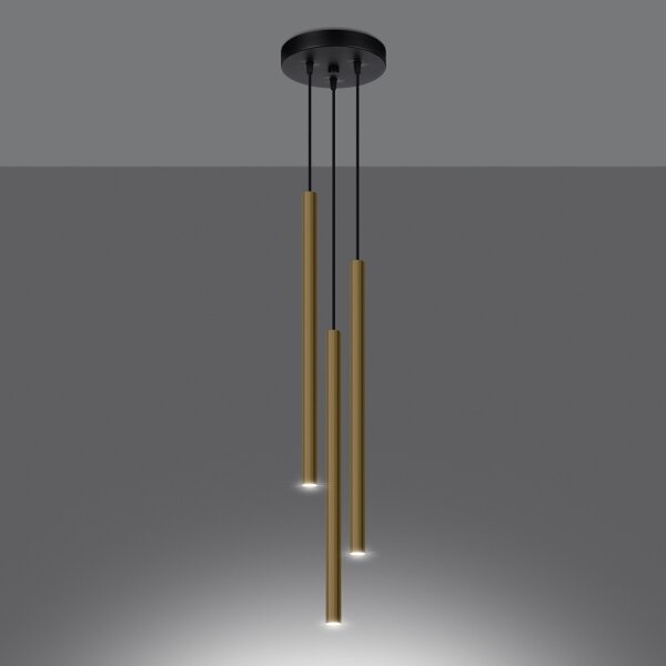 Sollux SL.1197 - Lampadario a sospensione con filo PASTELO 3xG9/8W/230V oro