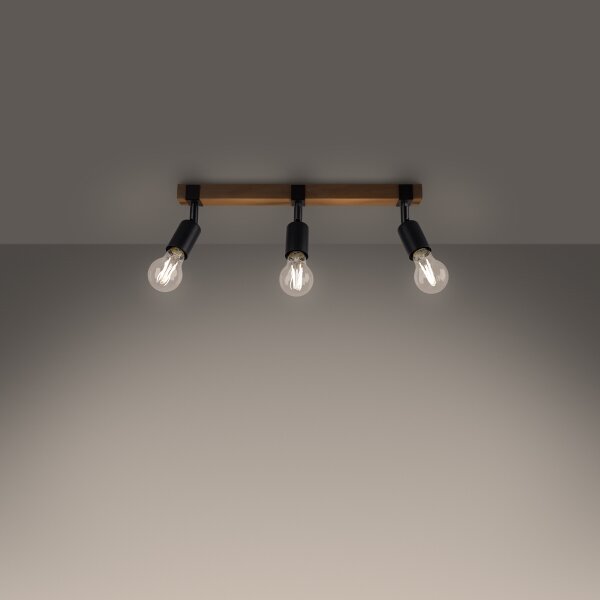 Sollux SL.1297 - Faretto ZUCA 3xE27/15W/230V nero