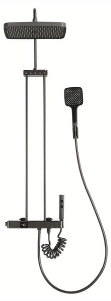 Rubinetto per doccia - Set per doccia - Rubinetto per miscelazione - Rubinetto termostatico - Doccetta - 5 livelli di erogazione - Ottone e acciaio inossidabile