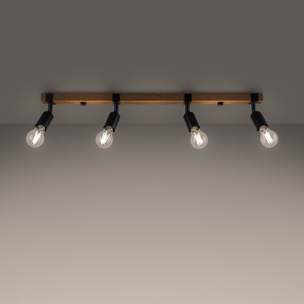 Sollux SL.1298 - Faretto ZUCA 4xE27/15W/230V nero