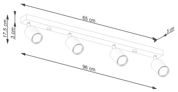 Sollux SL.1289 - Faretto VERDO 4xGU10/10W/230V bianco