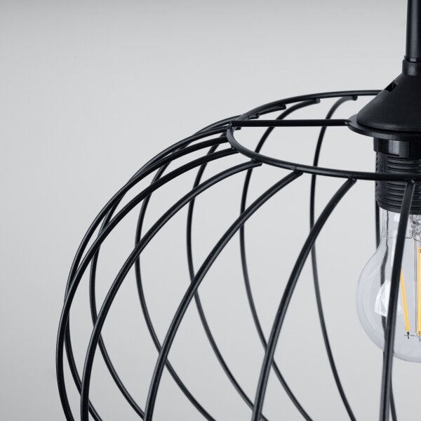 Sollux SL.1185 - Lampadario a sospensione con filo TSUNO 1xE27/15W/230V nero